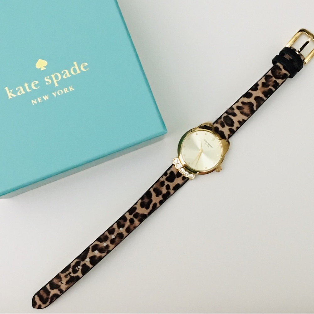 kate spade leopard strap watch